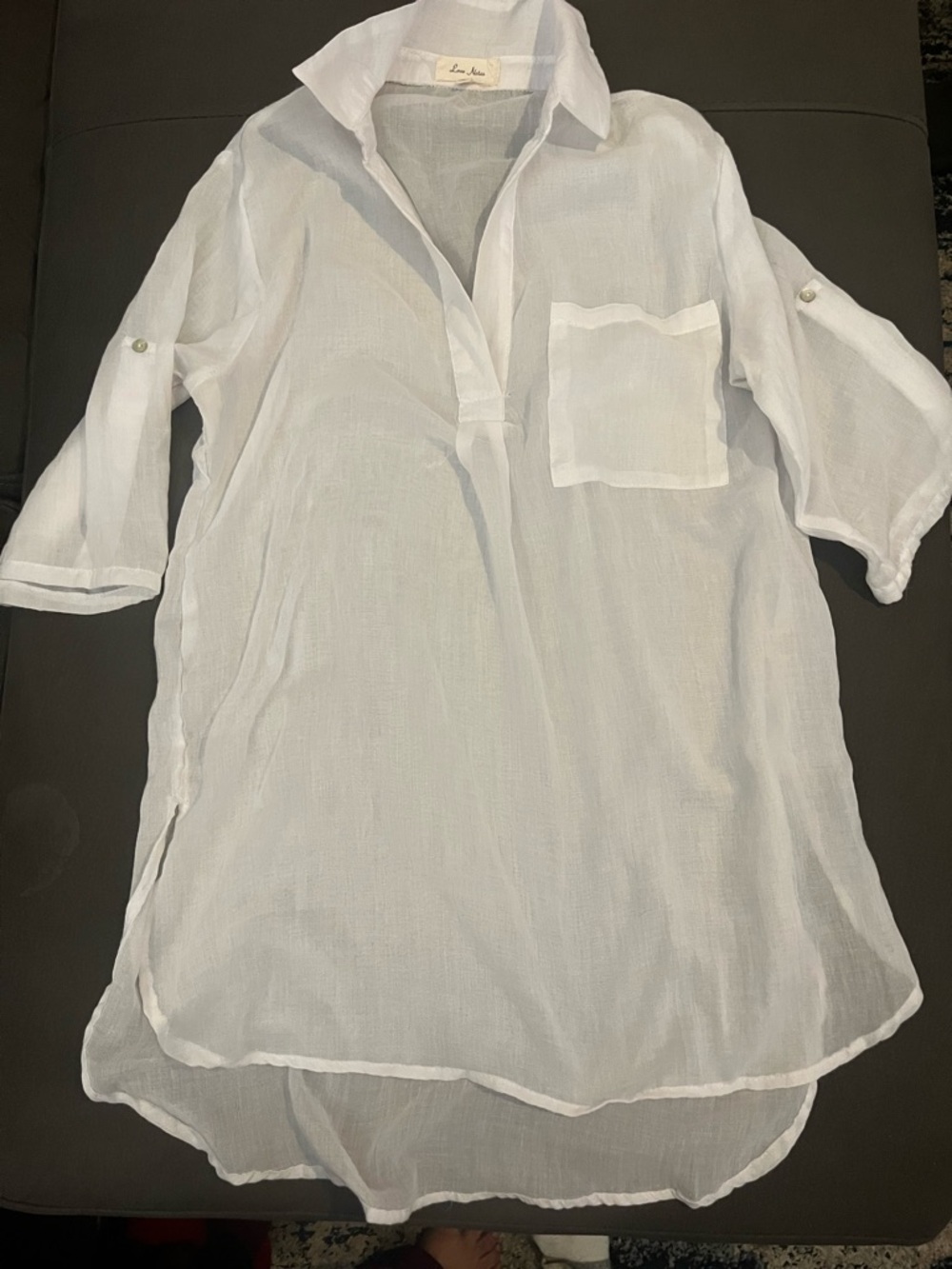 Love Notes White Sheer Beach Coverup Tunic
